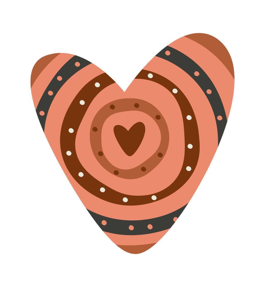 Heart element in boho style flat icon Flat Illustration vector