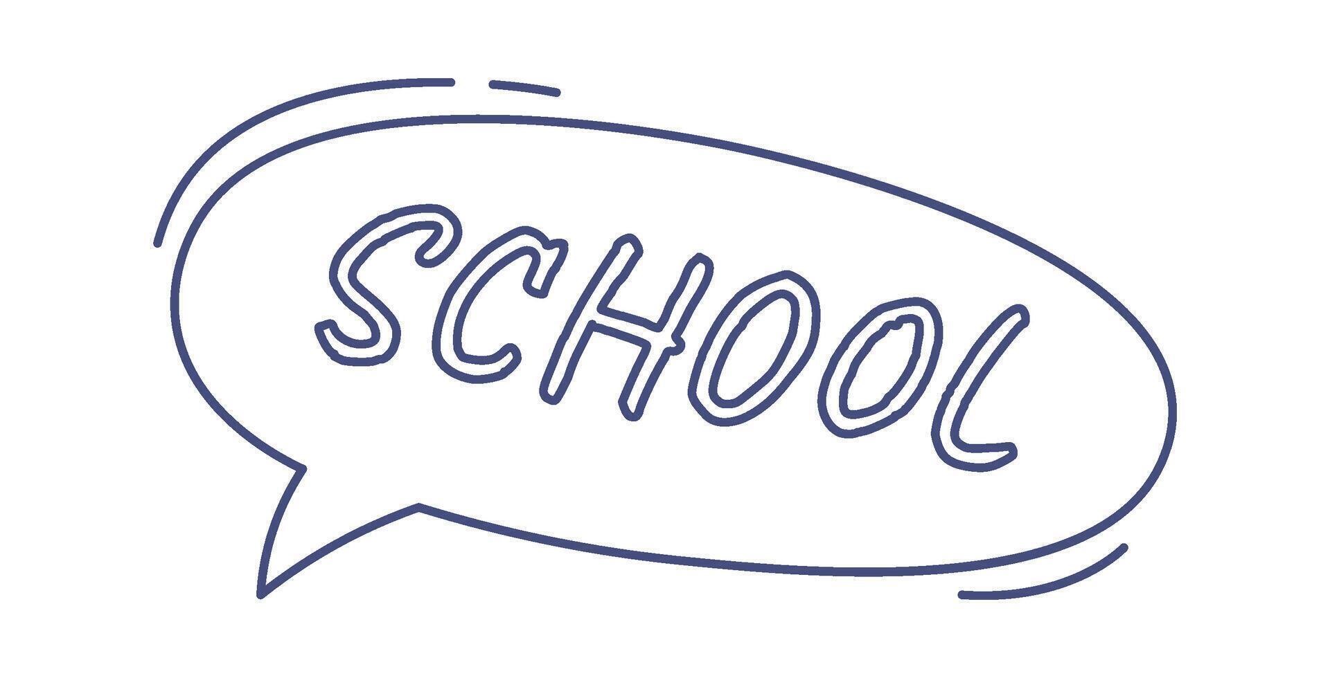 School message cloud line icon vector