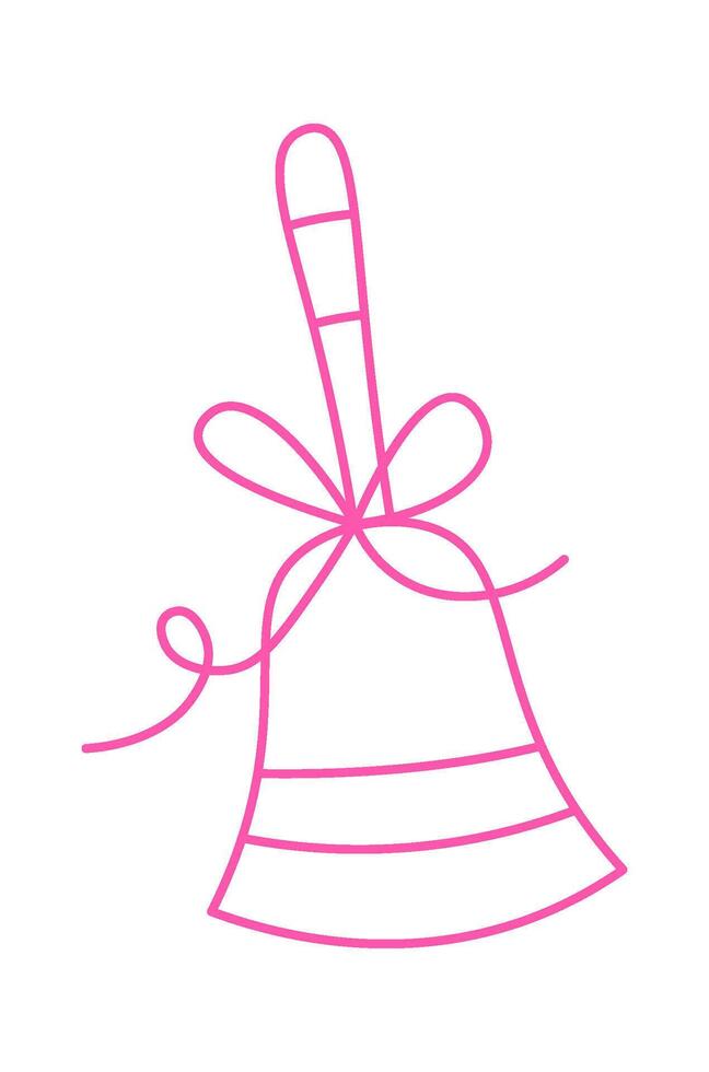 Lesson bell line icon School elements vector