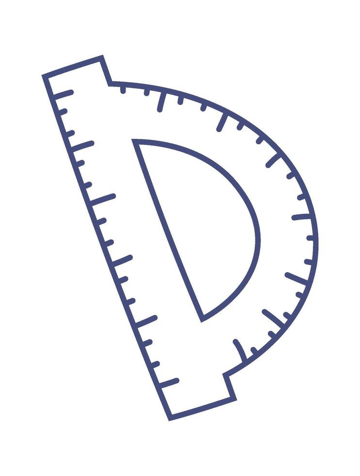 Stationery protractor for math lesson line icon vector