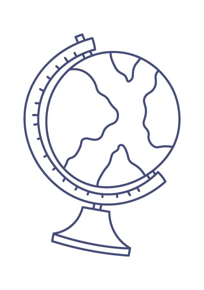 Geographical globus line icon School subject element vector