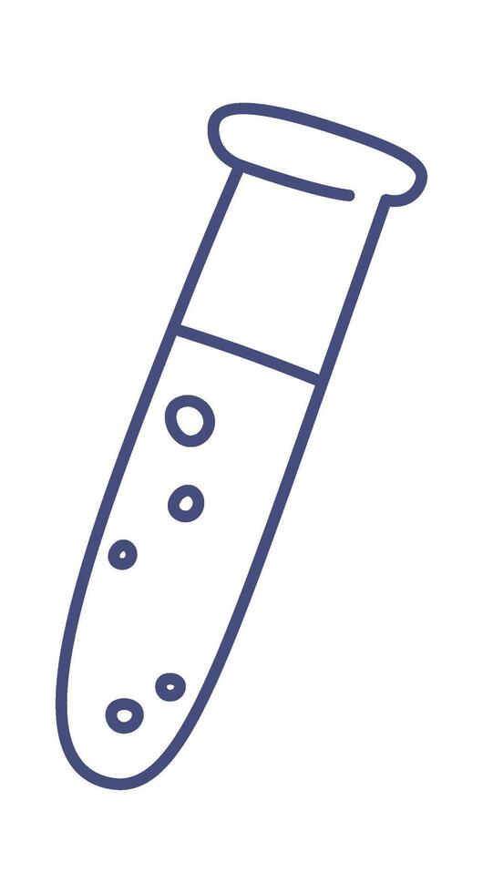 Chemical lesson labaratory test tube line icon vector
