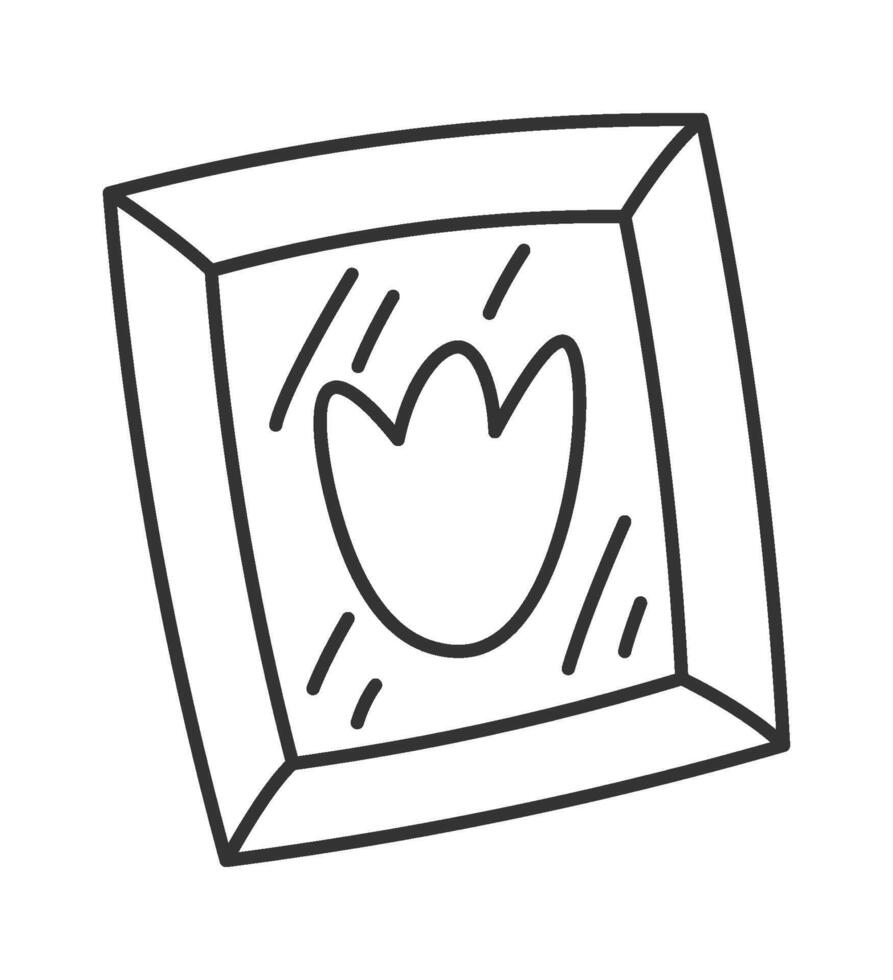 Cute hand drawn picture in frame flat icon vector