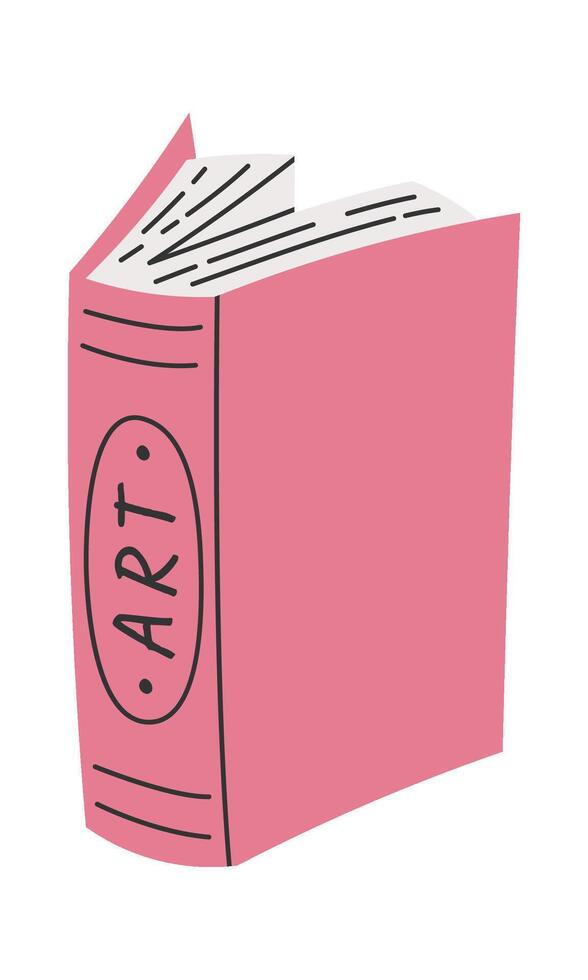 Decorative art book flat icon Reading literature vector