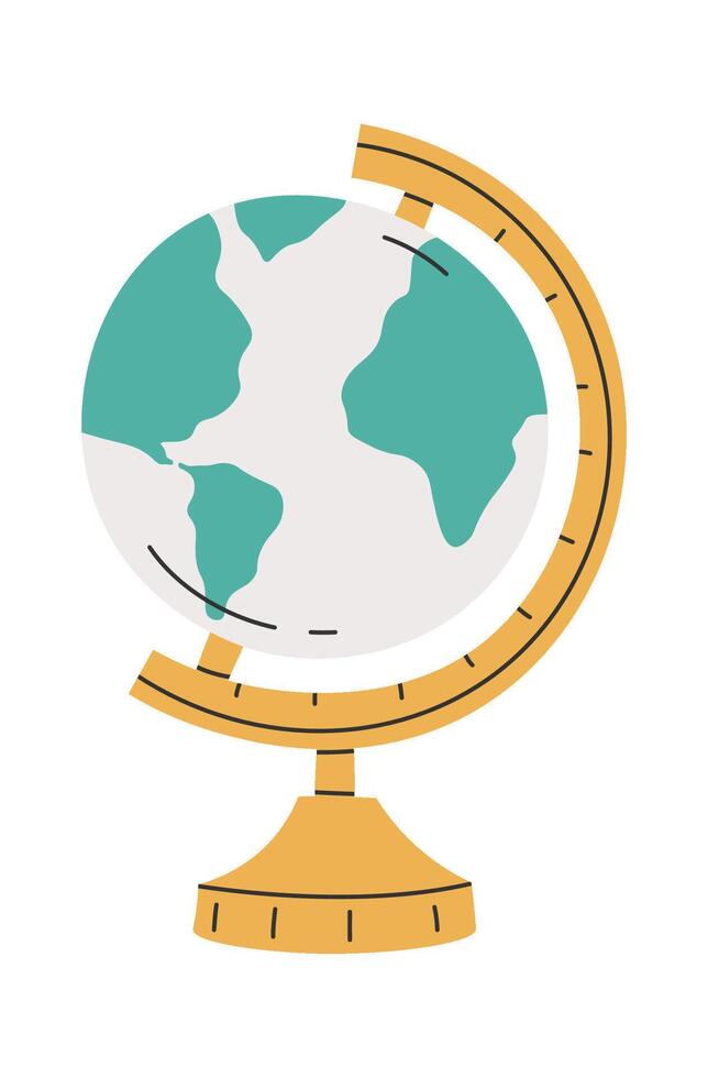 Globe flat icon Geography school lesson vector