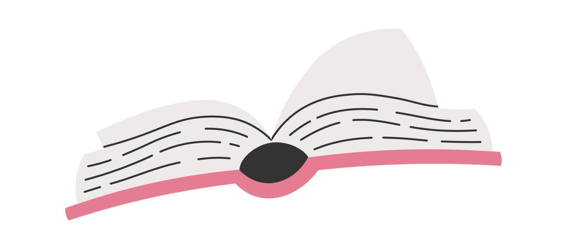 Decorative open book flat icon Reading literature Icon vector