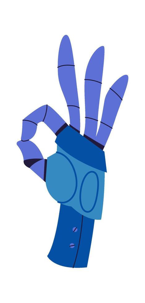 Robot hand showing okay gesture flat icon vector