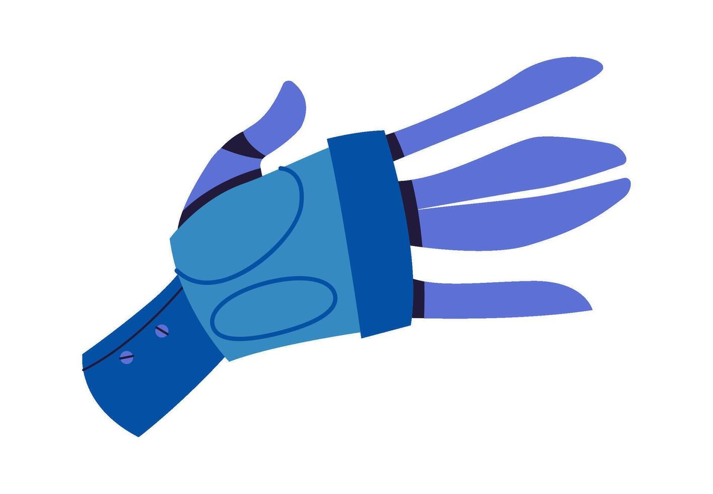 Robot showing greeting gesture flat icon Illustration vector