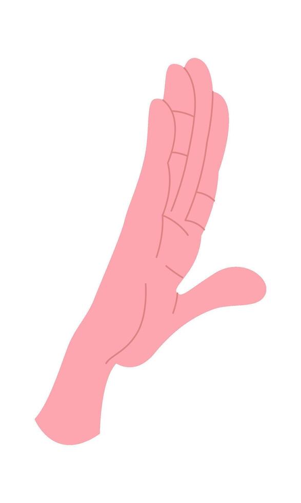 Human hand showing greeting gesture flat icon vector