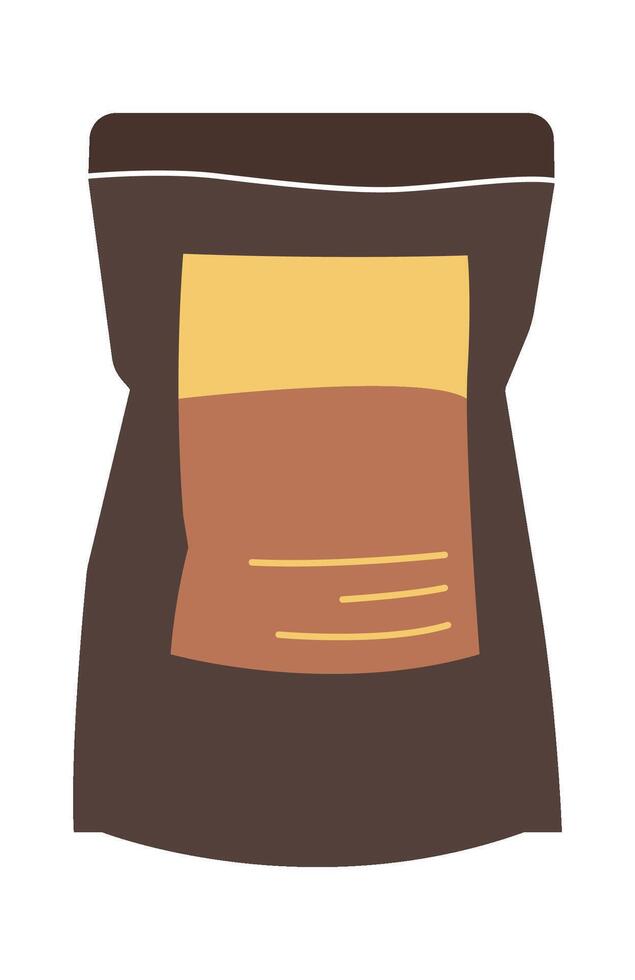 Coffee powder in package flat icon Illustration vector
