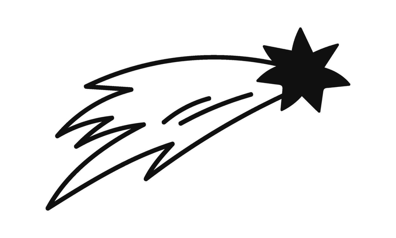 Shooting star linear icon Universe vector