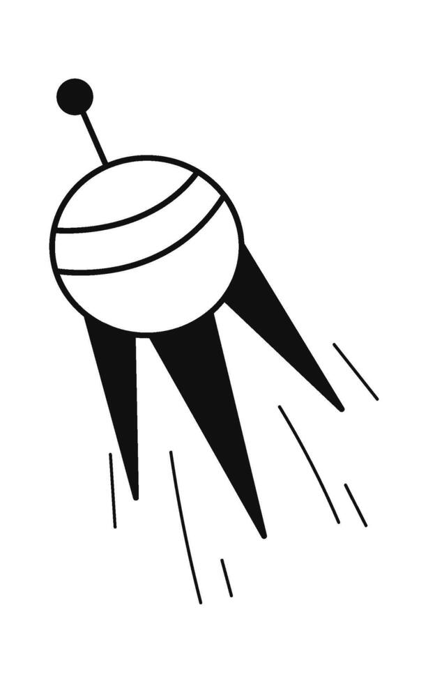 Spaceship line icon Space exploration vector