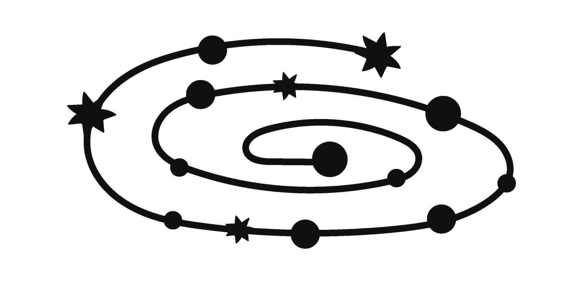 Constellation space doodle linear icon Illustration vector
