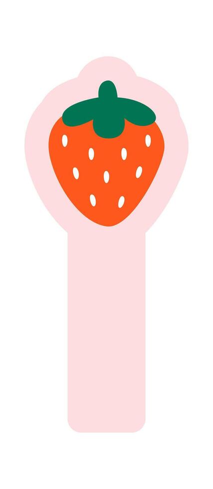 Strawberry bookmark flat icon Mark place in book Illustration vector