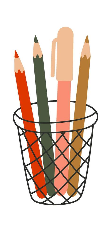 Office stationery flat icon Pen for working Illustration vector