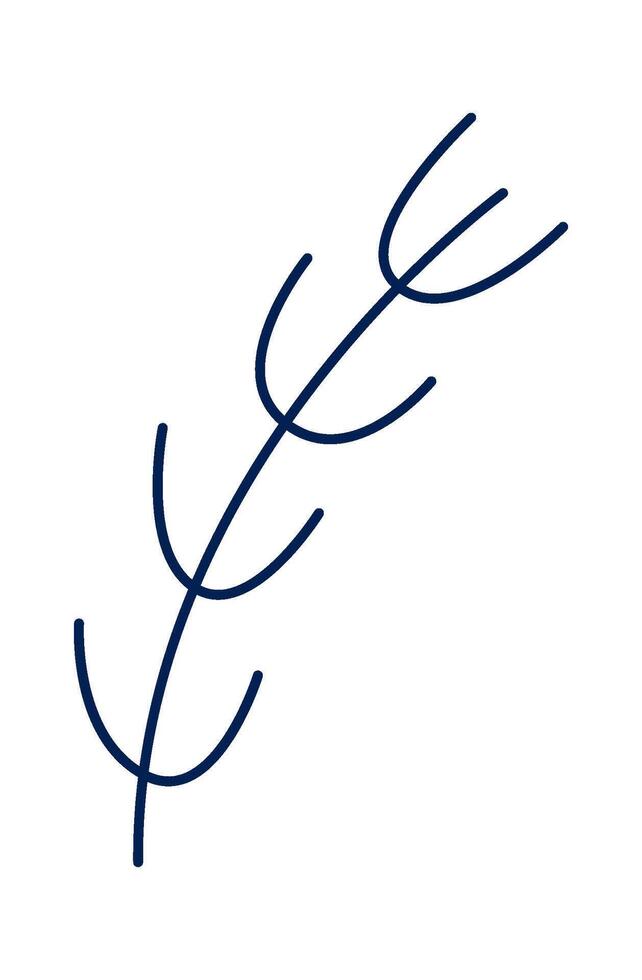 Hand drawn abstract leaf branch for decor flat icon Illustration vector