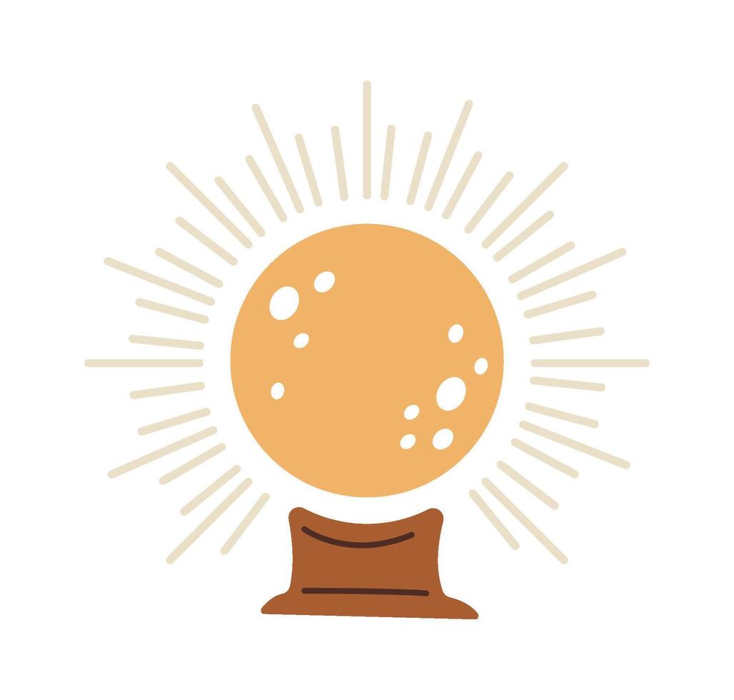 Crystal ball to predict the future flat icon vector