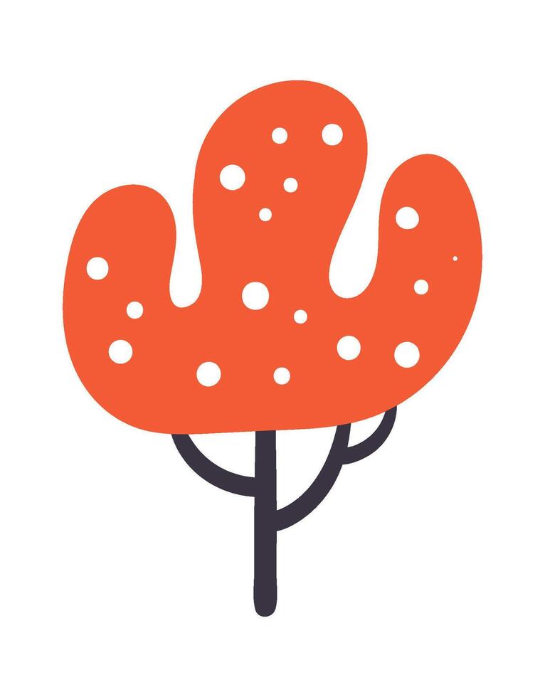 Hand drawn forest doodle element flat icon Cute trees Flat Illustration Hand Drawn Icon vector