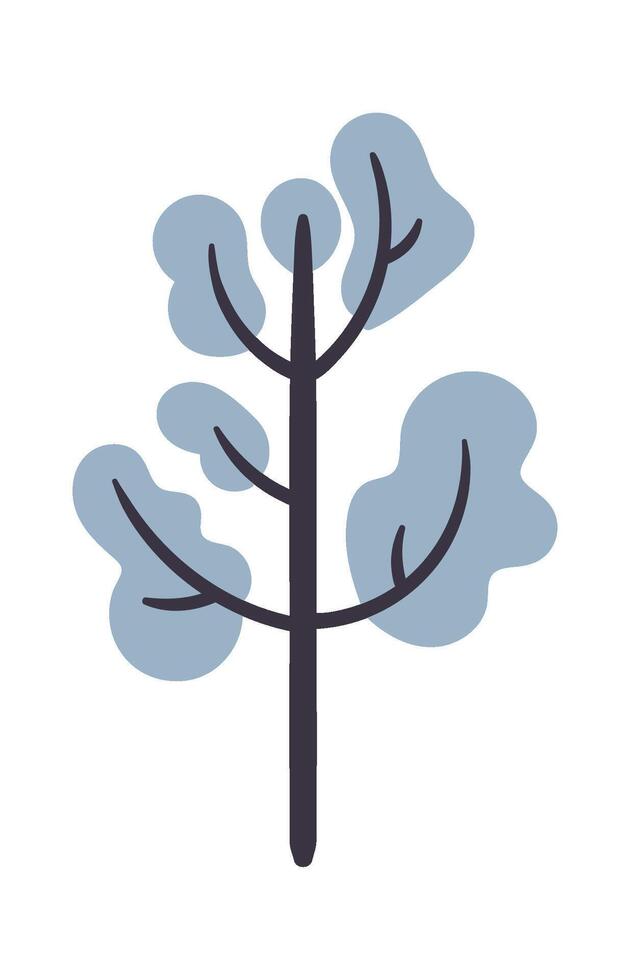 Hand drawn forest doodle element flat icon Cute trees Hand Drawn Icon vector