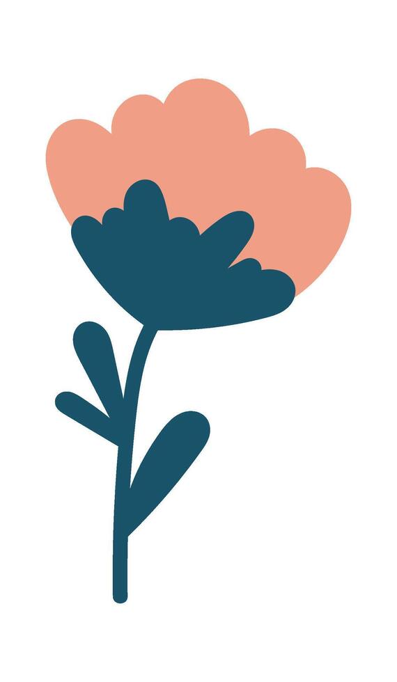 Hand drawn flower doodle element flat icon Cute trees vector
