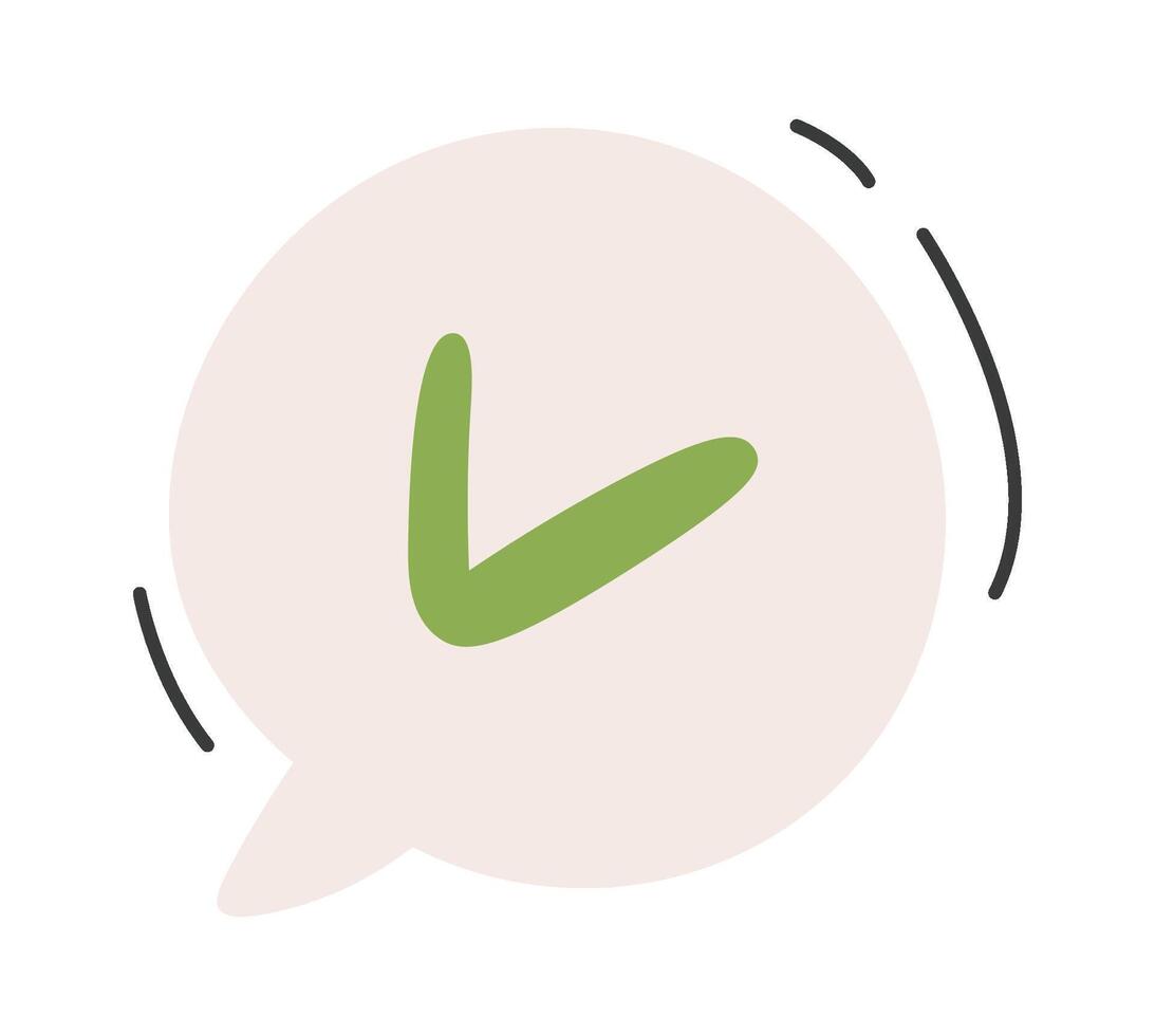 Message cloud with emoji flat icon Checking vector