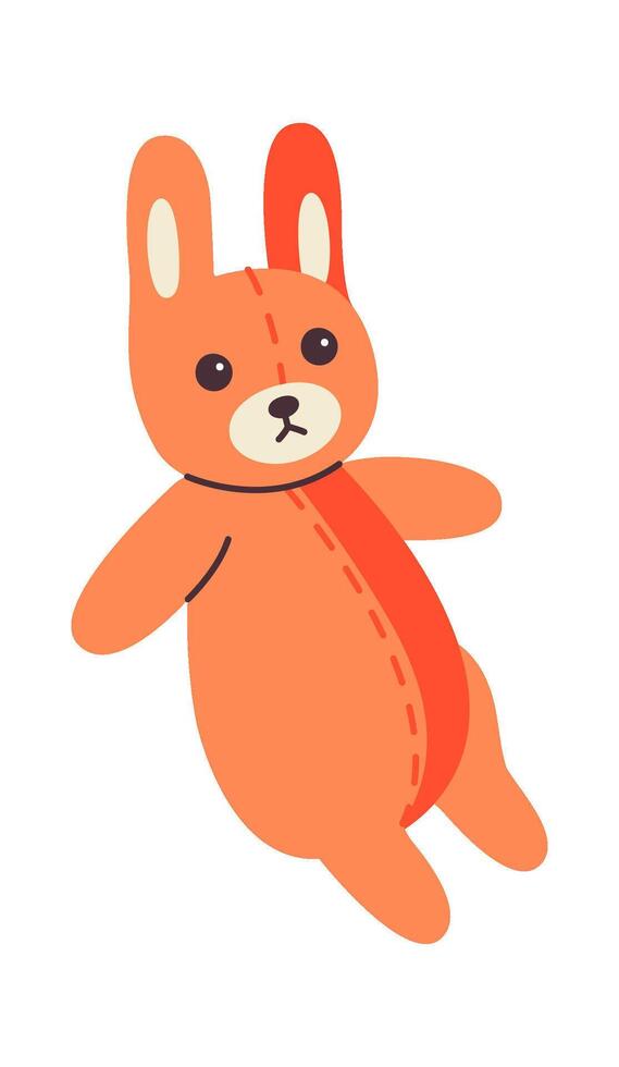 Cute teddy rabbit accessory for school bag flat icon vector