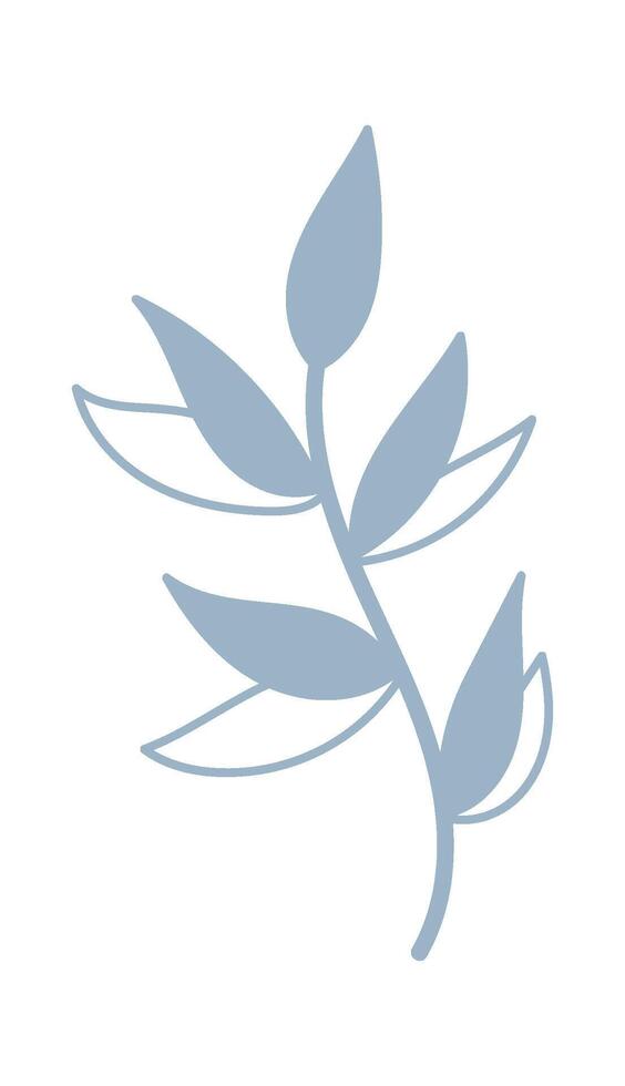 Hand drawn abstract plant branch flat icon Spring floral design Icon vector