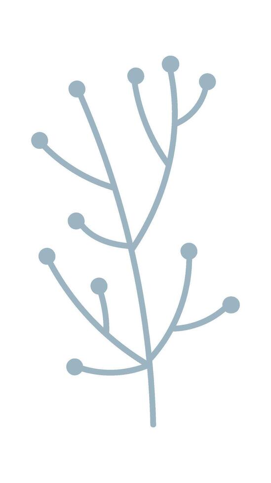 Hand drawn abstract plant branch flat icon Spring floral design Hand Drawn vector