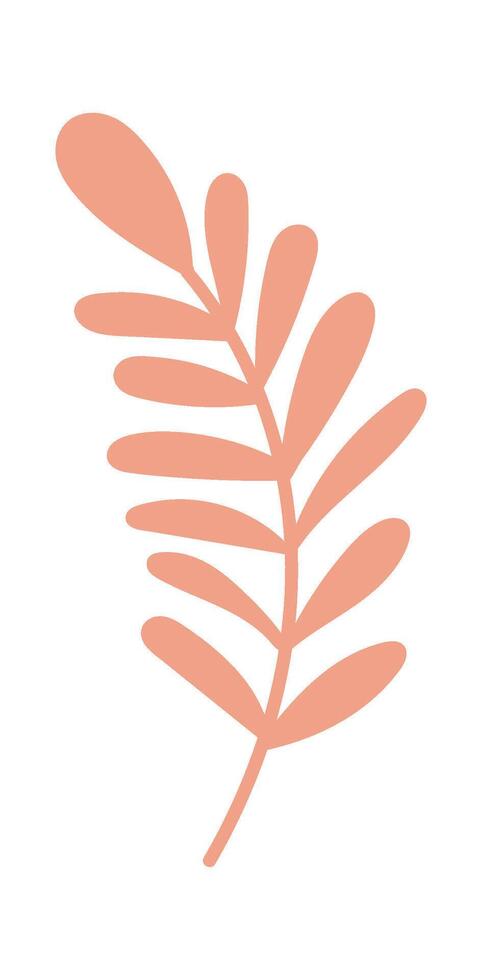 Hand drawn abstract plant branch flat icon Spring floral design Drawn vector