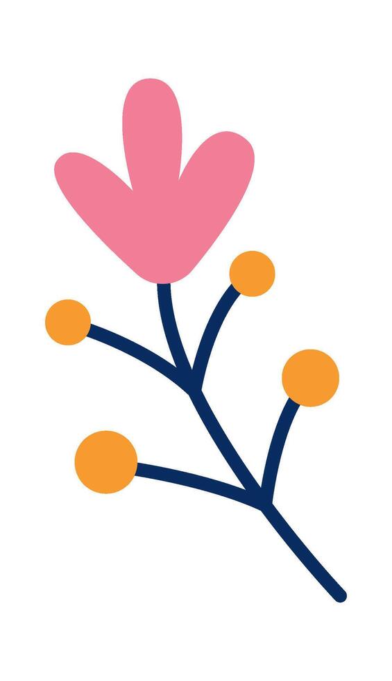Cute colorful spring flower flat icon Spring decor element vector