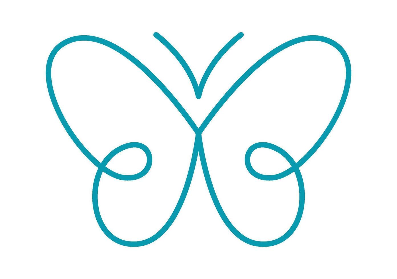 Butterfly line art design flat icon vector