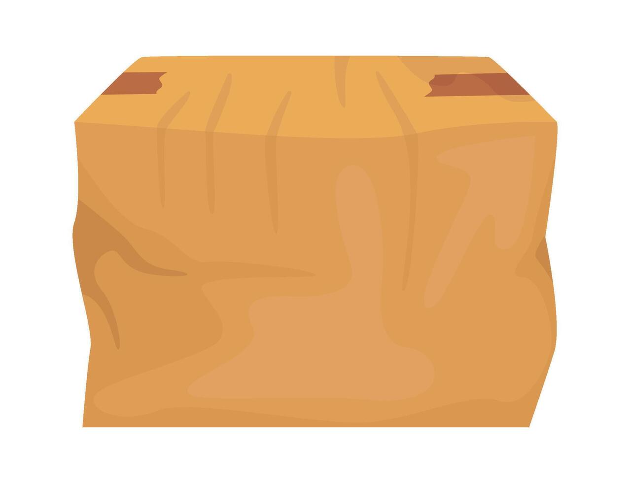Damaged and broken cardboard box flat icon Paper packaging for parcel Icon vector