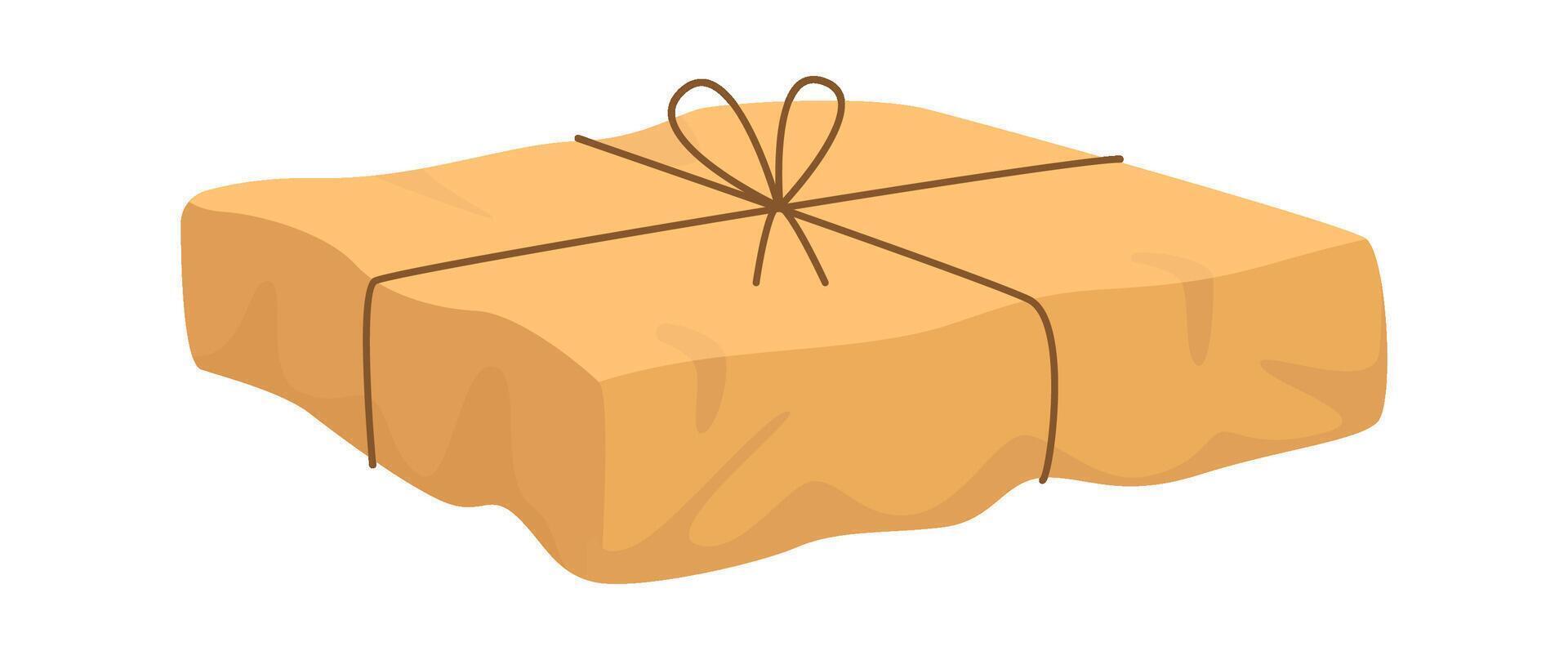 Damaged and broken cardboard box flat icon Paper packaging for parcel Hand Drawn vector