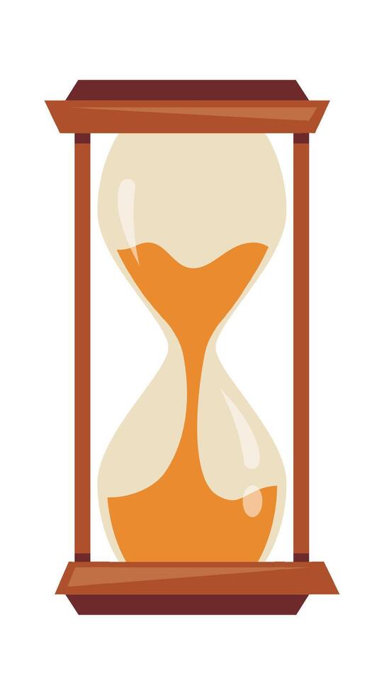 Ancient sand table clocks flat icon Illustration vector