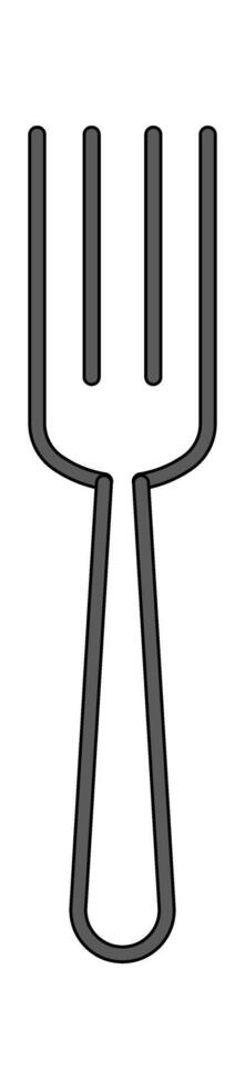 Stainless steel fork line icon Kitchen cooking utensil vector