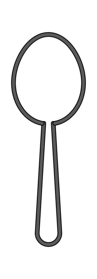 Stainless steel spoon line icon Kitchen cooking utensil vector
