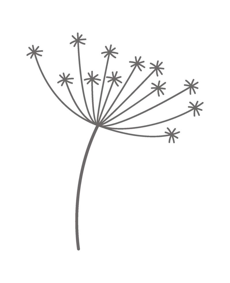 Dandelion fluffy flower flat icon Floral design vector