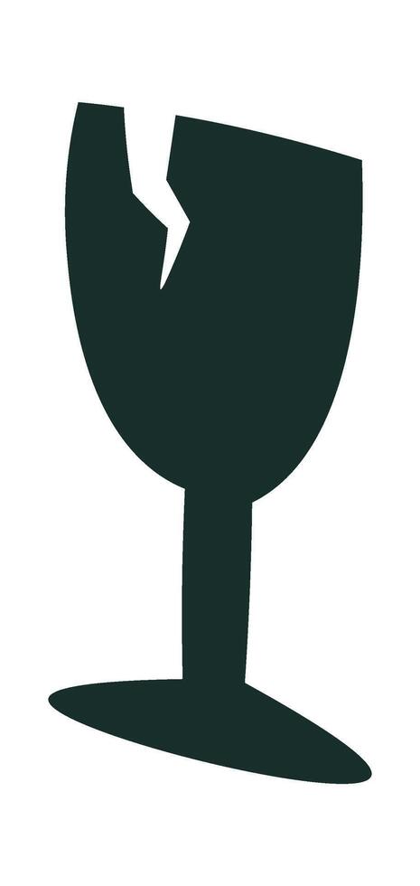 Fragile packaging symbol flat icon vector