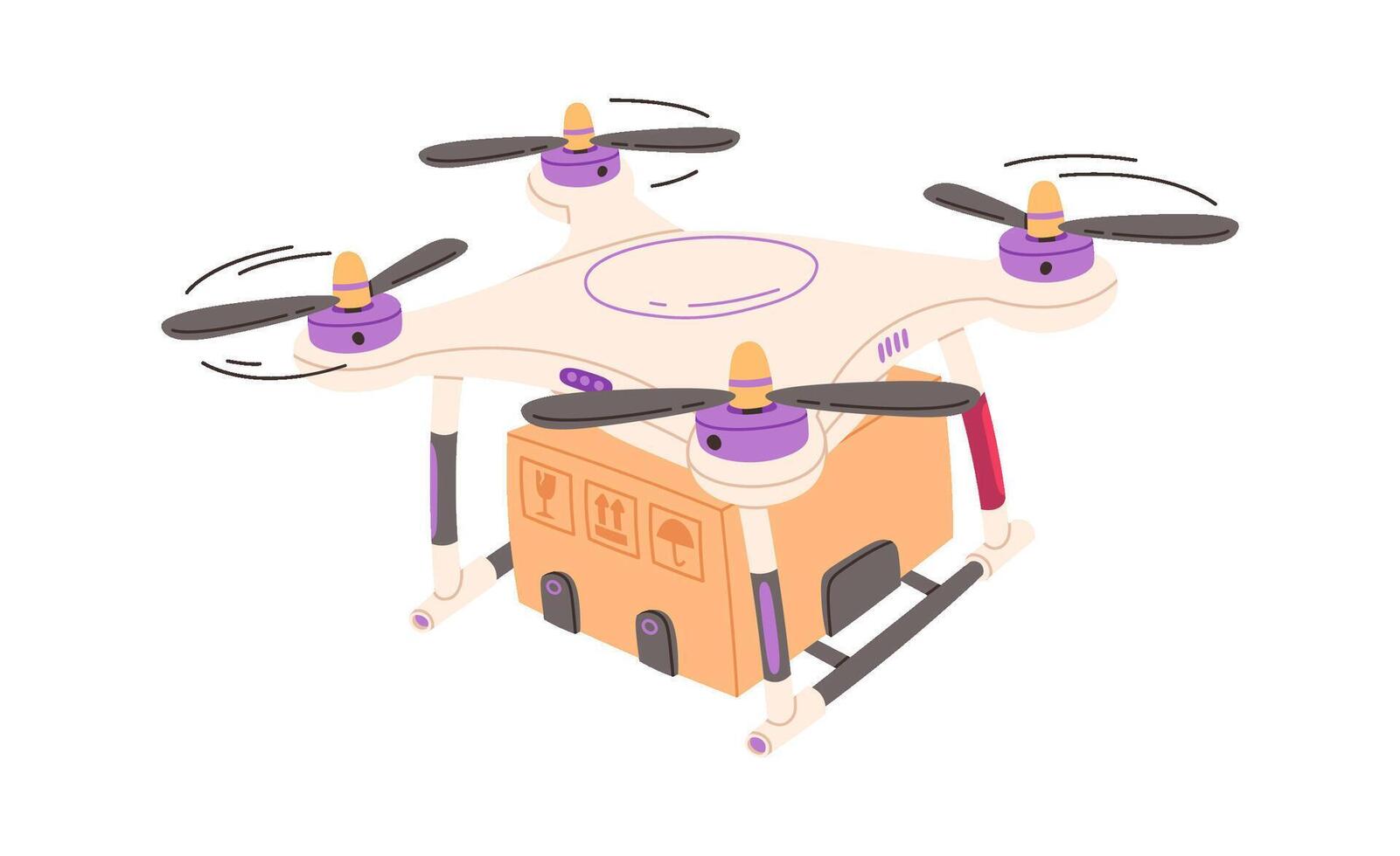 Wireless drone control deliver parcel flat icon Express shipping Flat Illustration vector