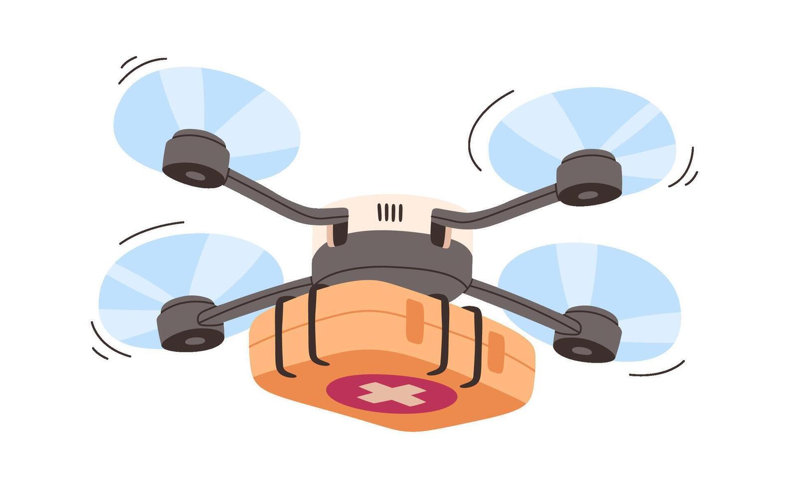 Wireless drone control deliver medicines flat icon Express shipping vector