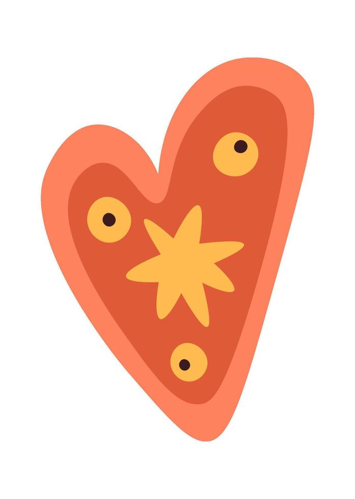 Hand drawn abstract doodle heart flat icon vector