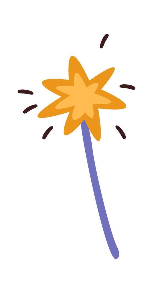 Hand drawn abstract doodle shooting star flat icon vector