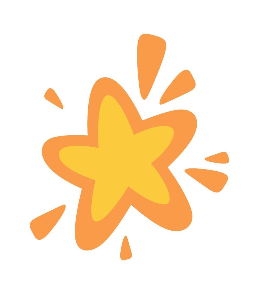 Hand drawn stars cartoon expression sign doodle flat icon Illustration vector