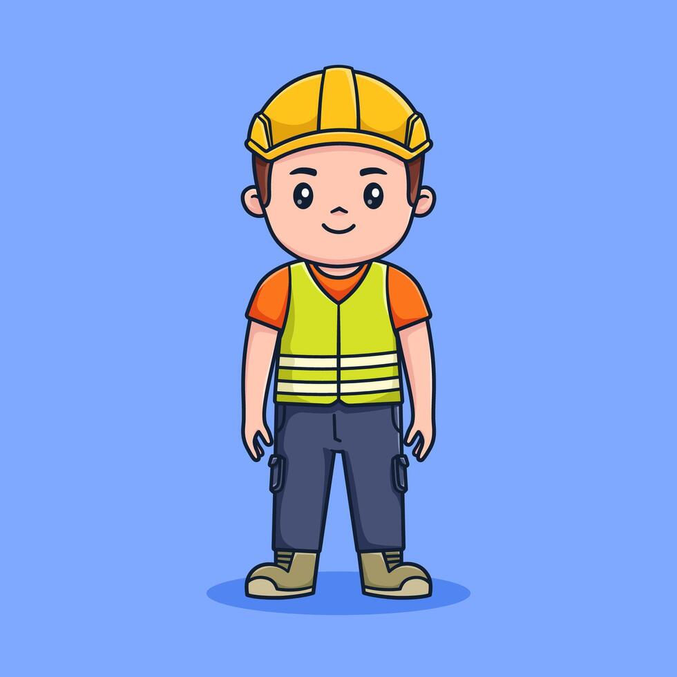 a construction man character illustration vector
