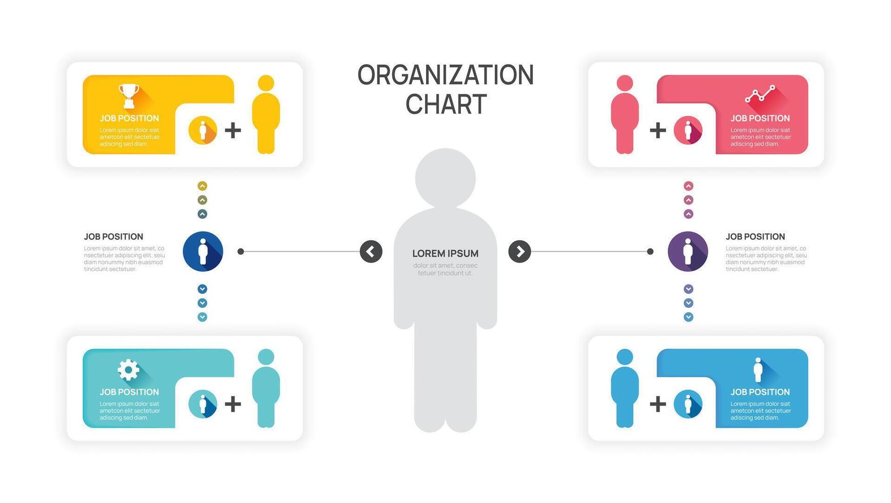 organization chart Infographic template for business avatar icons. illustration. vector