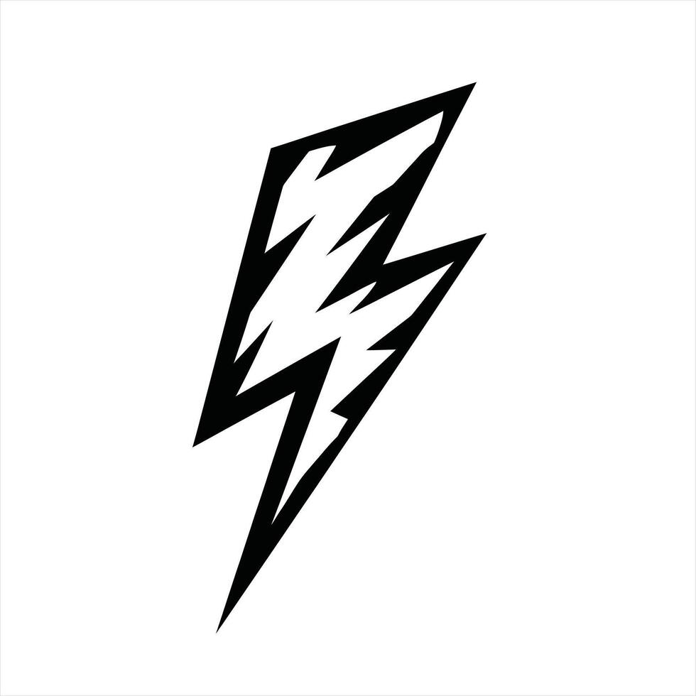 Electric Bolt Symbol Tribal Style Energy Design vector