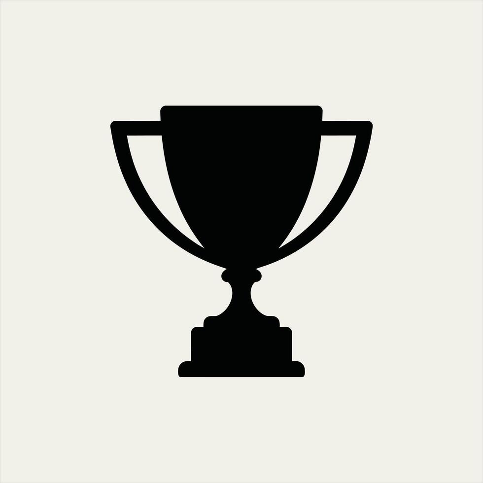 Achievement Cup Silhouette Champion Award vector