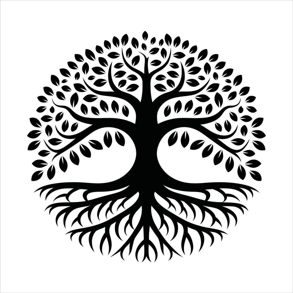 Decorative Nature Tree Artistic Silhouette Design vector