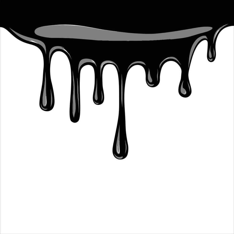 Liquid Drip Silhouette Black Ink, Paint, or Oil vector