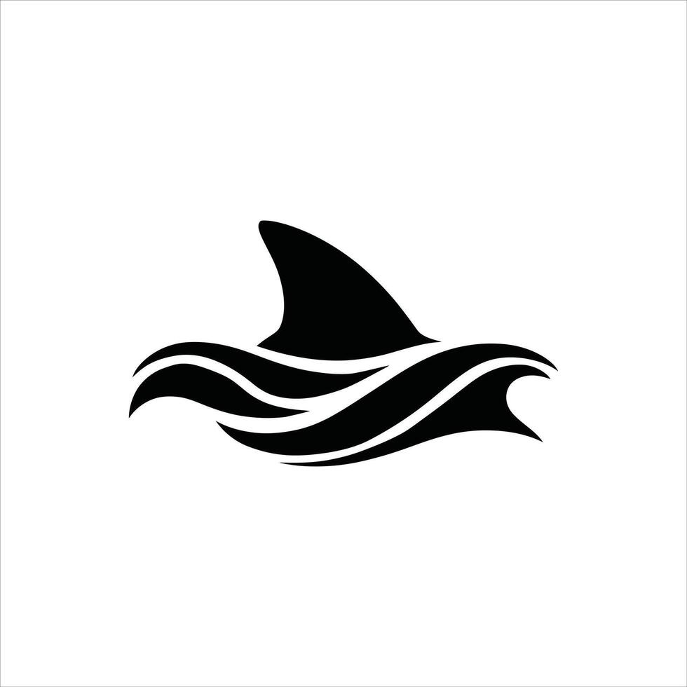 Silhouette of Shark Fin Marine Danger Symbol vector